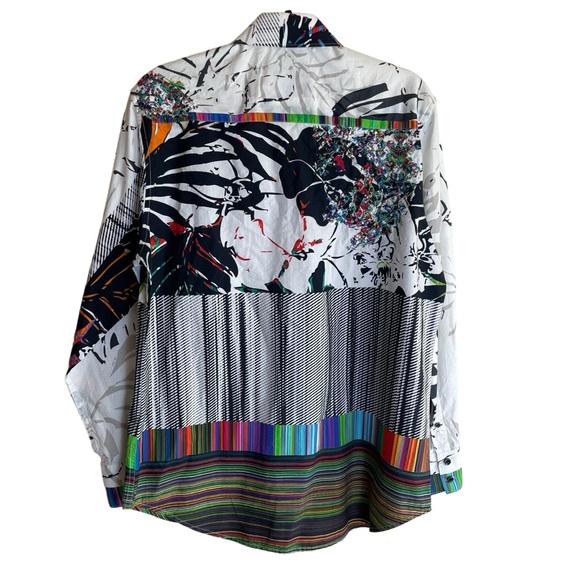 Robert Graham Passion Flower Multicolor Print Long Sleeve Button Down Mens Large - Picture 6 of 9